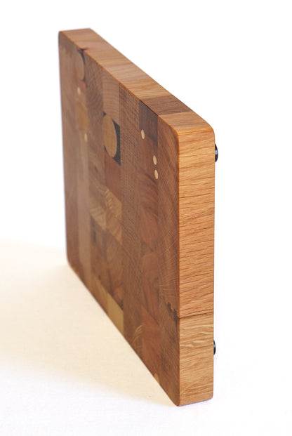 "Patchwork" standing timber cutting board - Unique piece