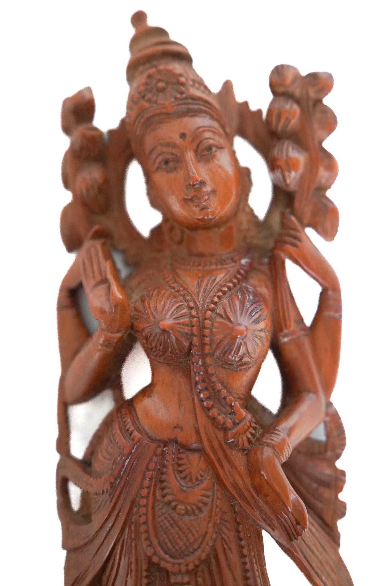 Statuette de la déesse Padma Lakshmi en bois de santal