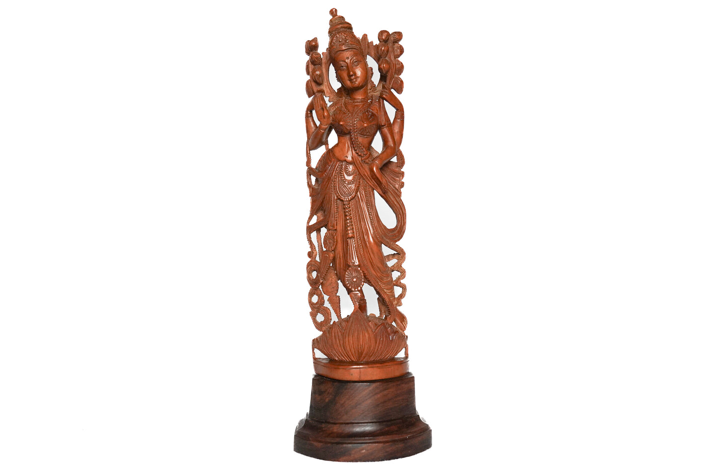 Statuette de la déesse Padma Lakshmi en bois de santal