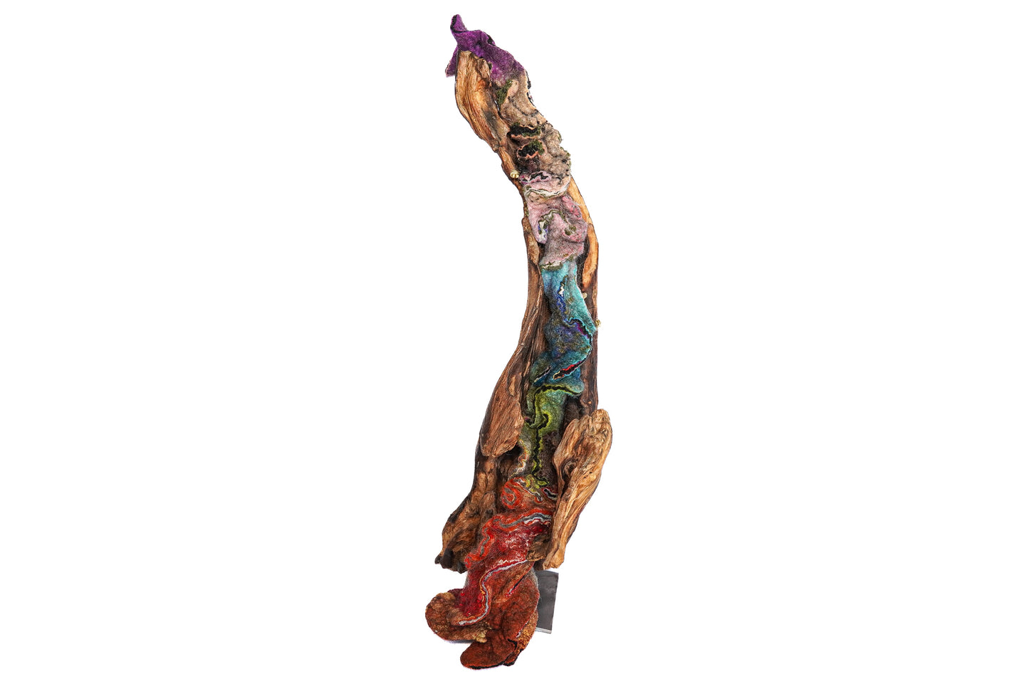 Sculpture en bois et laine feutrée