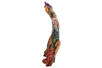 Sculpture en bois et laine feutrée