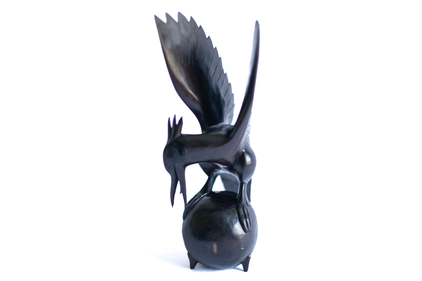 Ebony sculpture, bird with outstretched wings