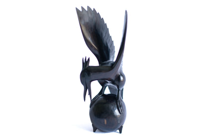 Ebony sculpture, bird with outstretched wings