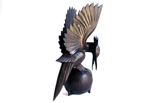 Ebony sculpture, bird with outstretched wings