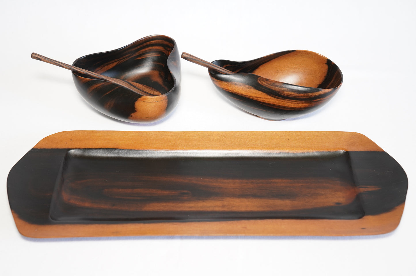 Flora Red Ebony Bowl Set - Unique Piece