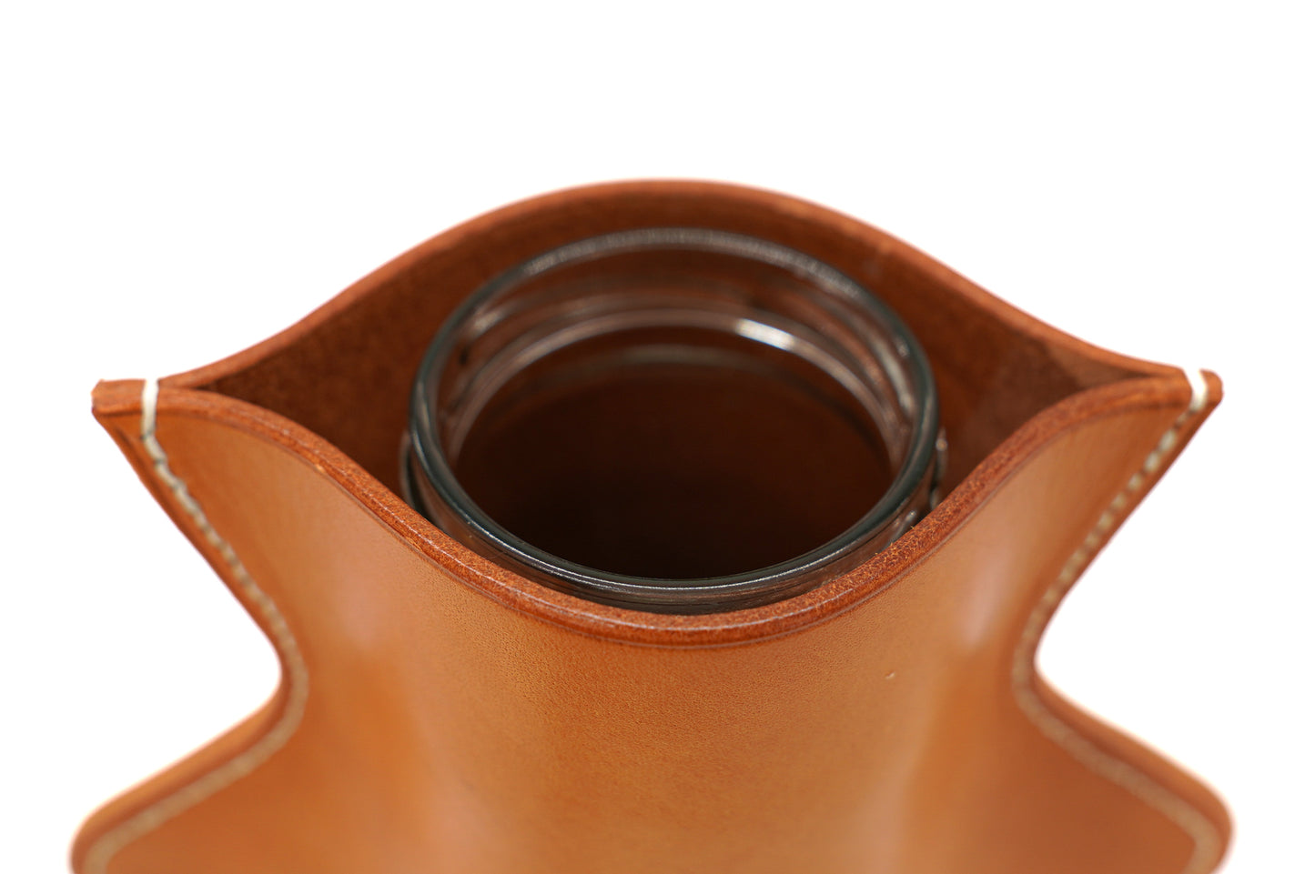 Cache-vase en cuir gold - Série limitée Point sellier